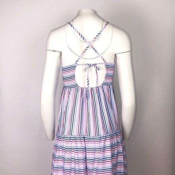 ZARA STRIPES MAXI DRESS HALTER - Picture 8 of 10
